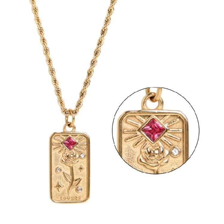 Elegante Tarotkarten-Anhänger-Halskette Einzigartiger Halsschmuck für Alltag und Dates