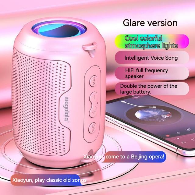 

Умный AI Bluetooth-динамик Аудио Высокое качество звука Супердинамическое усиление басов Громкая фигура Прибытие Трансляция Высокая громкость розовый