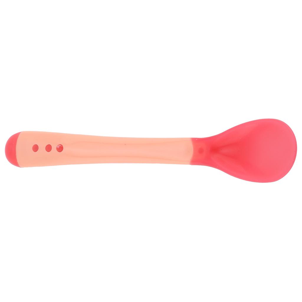 Temperature Sensing Spoons Forks Soft Baby Feeding Spoon GumFriendly Training Fork(Spoon )