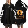 Haikyuu Volleyball Anime Mens Zipper Hoodie Loose Fit Cotton Sweatshirt Teens Casual Wear