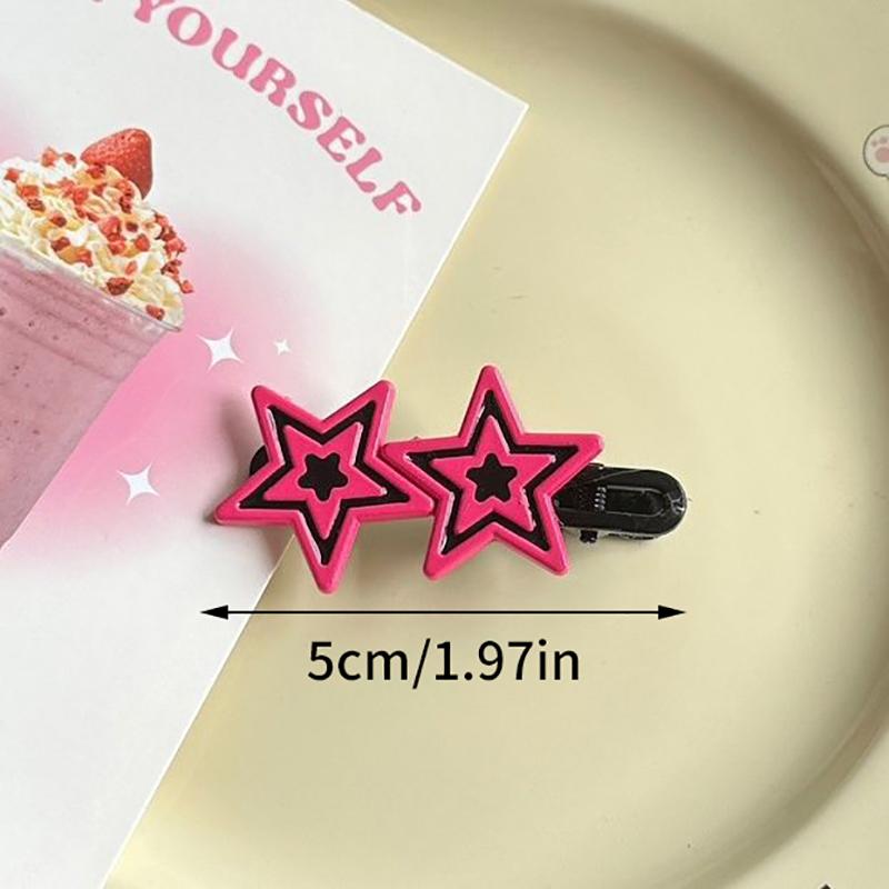 Y2K Star Hairpin Shiny Star Hair Clips New Fashion Side Bang Duck Mouth Clip Hair Accessories For Cool Girls