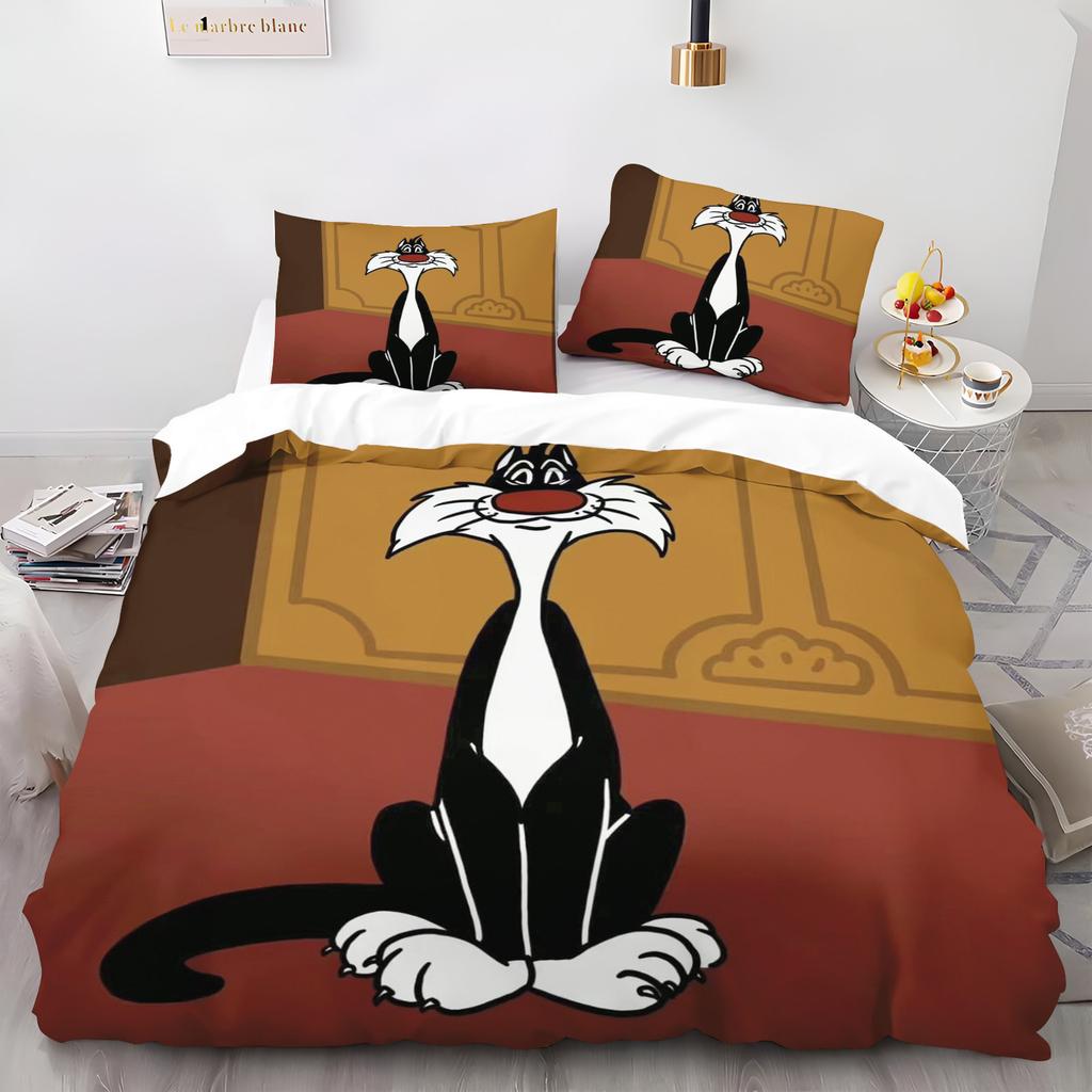 Bunny Cartoon Rabbit Quilt Cover Skin-Friendly and Breathable Duvet Comforter Warmth Children's Bedroom Bedding