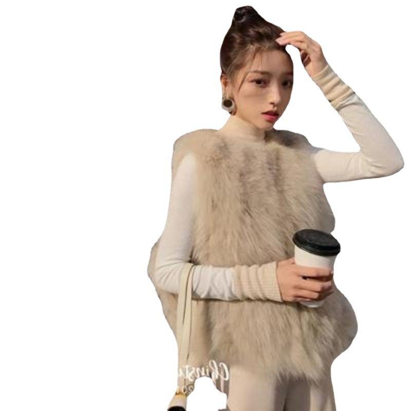 Fur vest jacket vest rabbit fur autumn and winter short Tuscan new female fox hair Korean version imitation