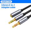 3.5mm Audio Extension Cable 3.5mm Female To 2 Male 3.5mm Mic Aux Cable for Amplifier DVD Speaker PC Adapter AUX Cable HeadphoneGood Product
