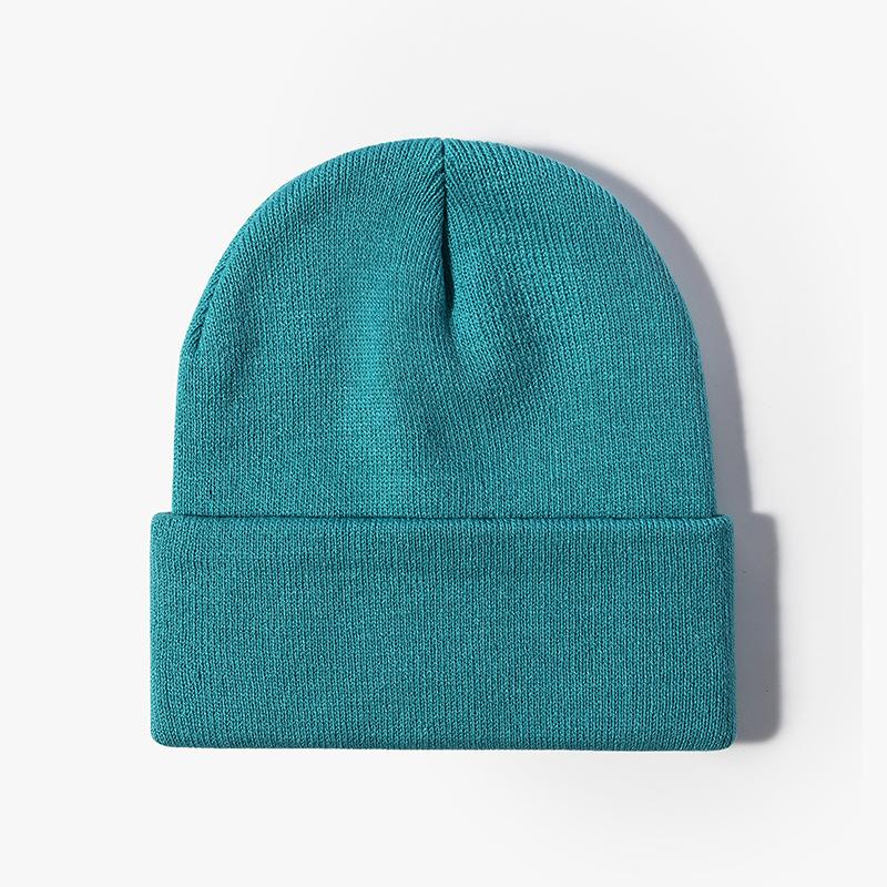 Knitted Hat Women's Winter Jacquard Four Corners Warm Thickened Men's Cold Hat Outdoor Black Versatile Wool Hat Purple Cold Protection