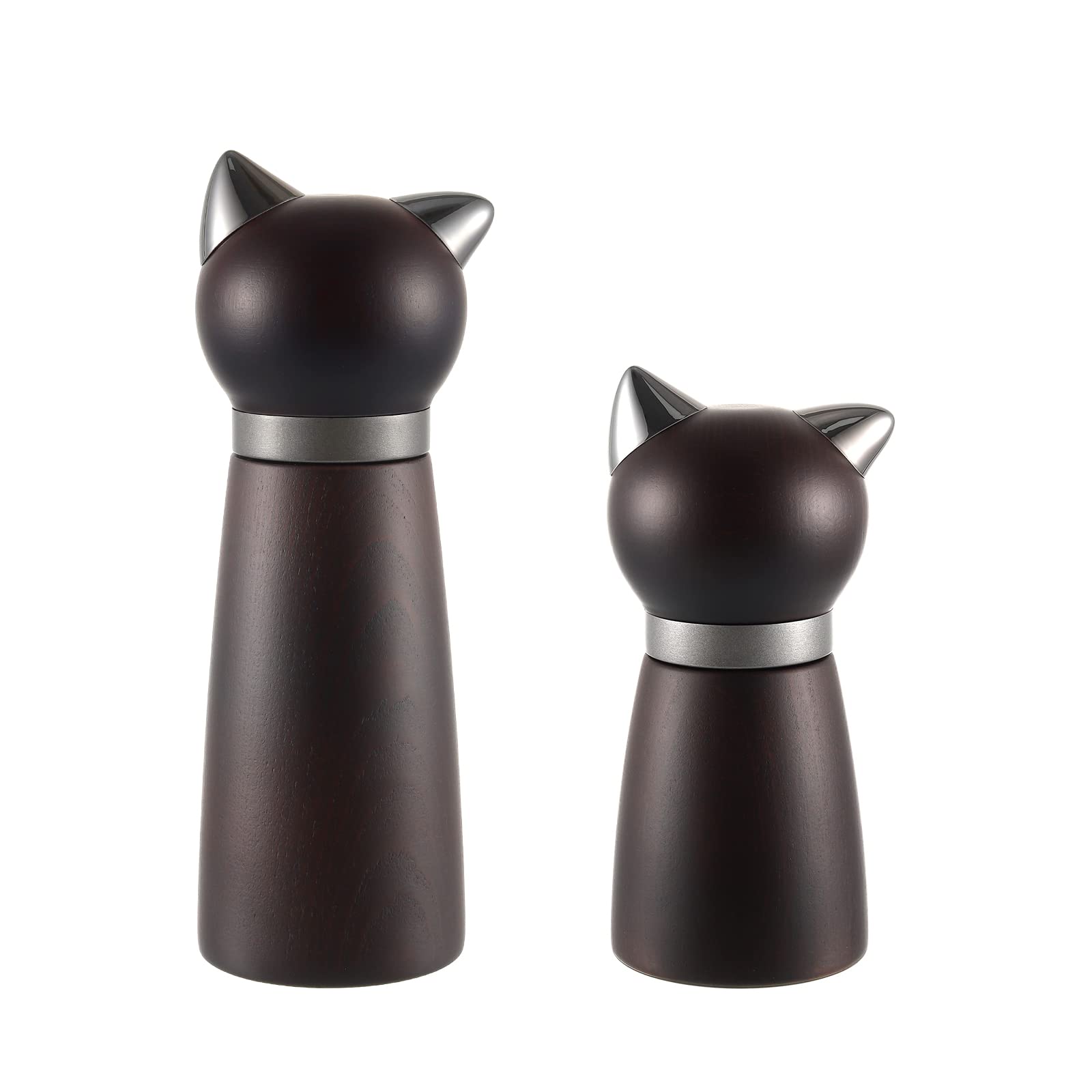 

VKCHEF Pepper Wooden Rock Salt Cat Set of Salt Tabletop Spice Salt and Pepper Adjustable Ceramic Spice Holder Mill, Mill, Design, 2, Mill,