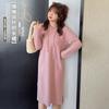 Autumn and Winter New Large Size Women's Clothing 100kg Fat Mm Gentle Wind Long Hooded Knitted Dress 340783
