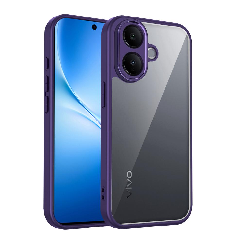 KEYSION Transparente Handyhülle für VIVO V60 Lite 5G Weiches Silikon+PC Klare stoßfeste Handy-Rückseite für IQOO Z10R