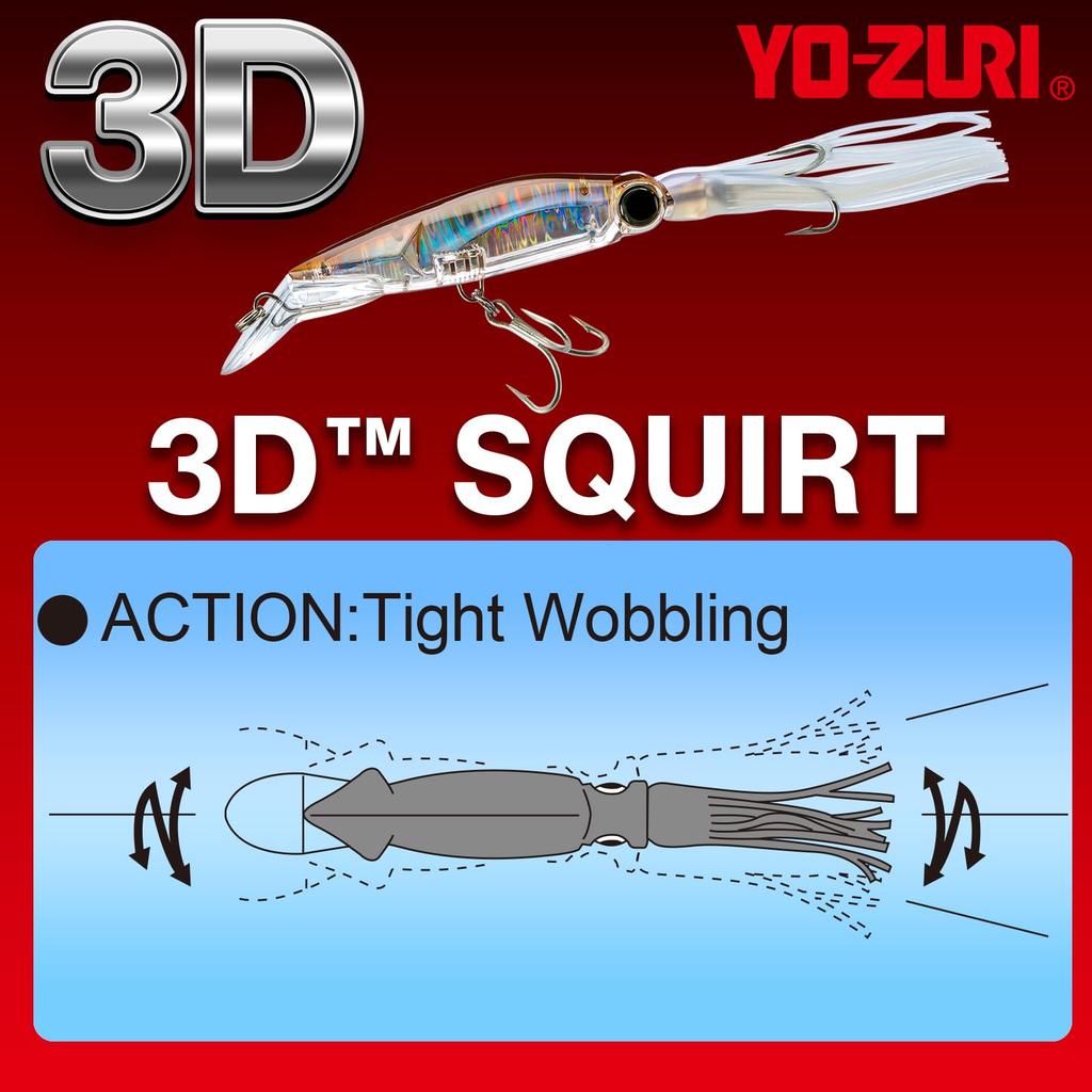 3D Squat F 190mm CPRB Trolling Brown YO-ZURI Lure, Weight 42g, R1166-CPRB-Red