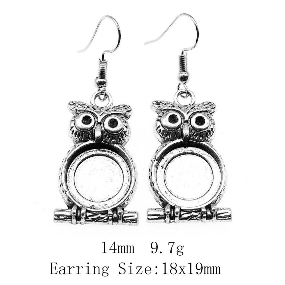 New Year's Day Earrings Man Round Ear Hook Glass Cabochon Base Setting Tray Drop & Dangle Earring Souvenir Aesthetic Earrings