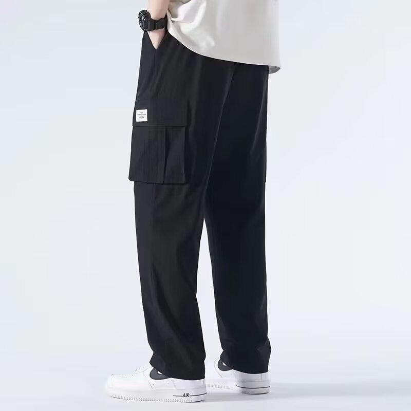 Overalls Men's Summer New Ins Trendy Brand Loose Large Size Casual Pants Fashionable Handsome Straight Wide-leg Pants