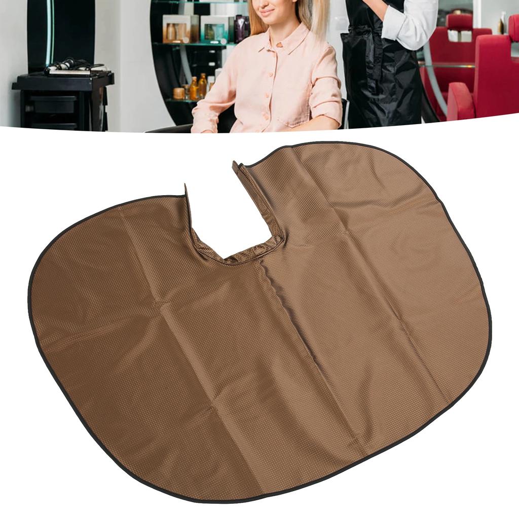 Wasserdichte Haarschneideumhang für Zuhause Salon PU-Leder Haarfärbeumhang Bartschürze zum Stylen Shampoo Kaffee