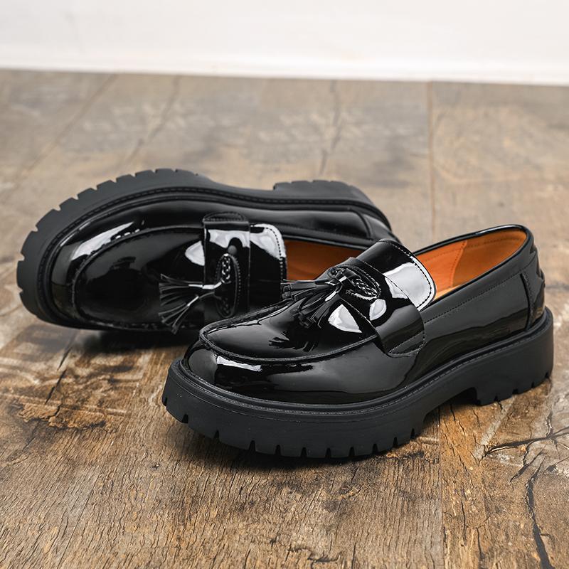 Classic Fashion Loafers Men's Low Cut Casual Business Men's ShoesLeather Shoes Brand British Style Thick Soled Comfort Walking