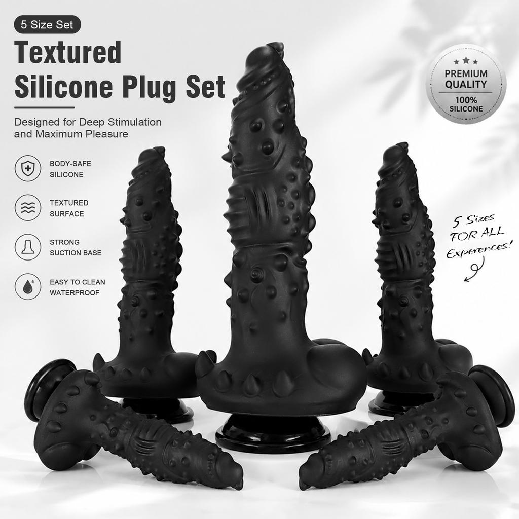New Black Alien Dildo S/XXL Huge Anal Butt Plug Monster Dildo Thick Big Dick Vaginal G-Spot Massage Dilator Sex Toys for Men Women Clitoris Stimulator