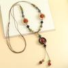 Retro-style National Tide Literary Ceramic Necklace Female Long Pendant Student Sweater Chain Simple Joker Clothing Accessories