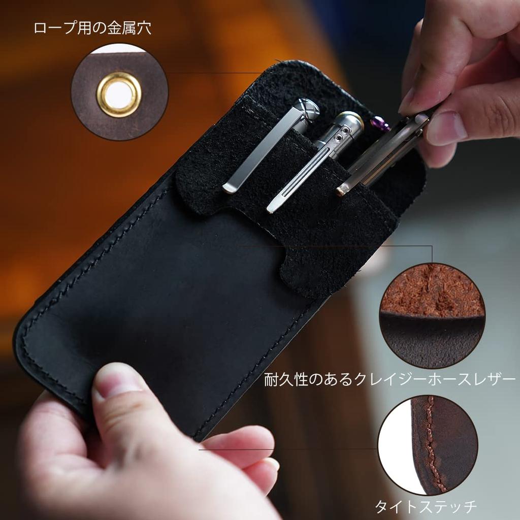 VIPERADE PJ22 Pocket Double Storage Pocket Protector for Tools and Leather Pen Holder Pen Pocket Protector for Lab and Pen Sleeves Protector, Men's