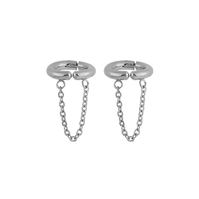 Edelstahl Punk Ohrklemme Lange Quastenkettenohrringe für Damen Ohr Manschette Ohne Piercing Ohrring Ohrlinie Mode Geschenk
