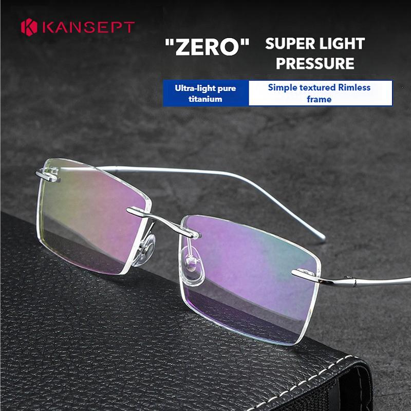 KANSEPT Square Myopia Eyeglasses Photochromic Lenses Man Blue Light Ultra-light Titanium Reading Glasses Men Optical Women Lens