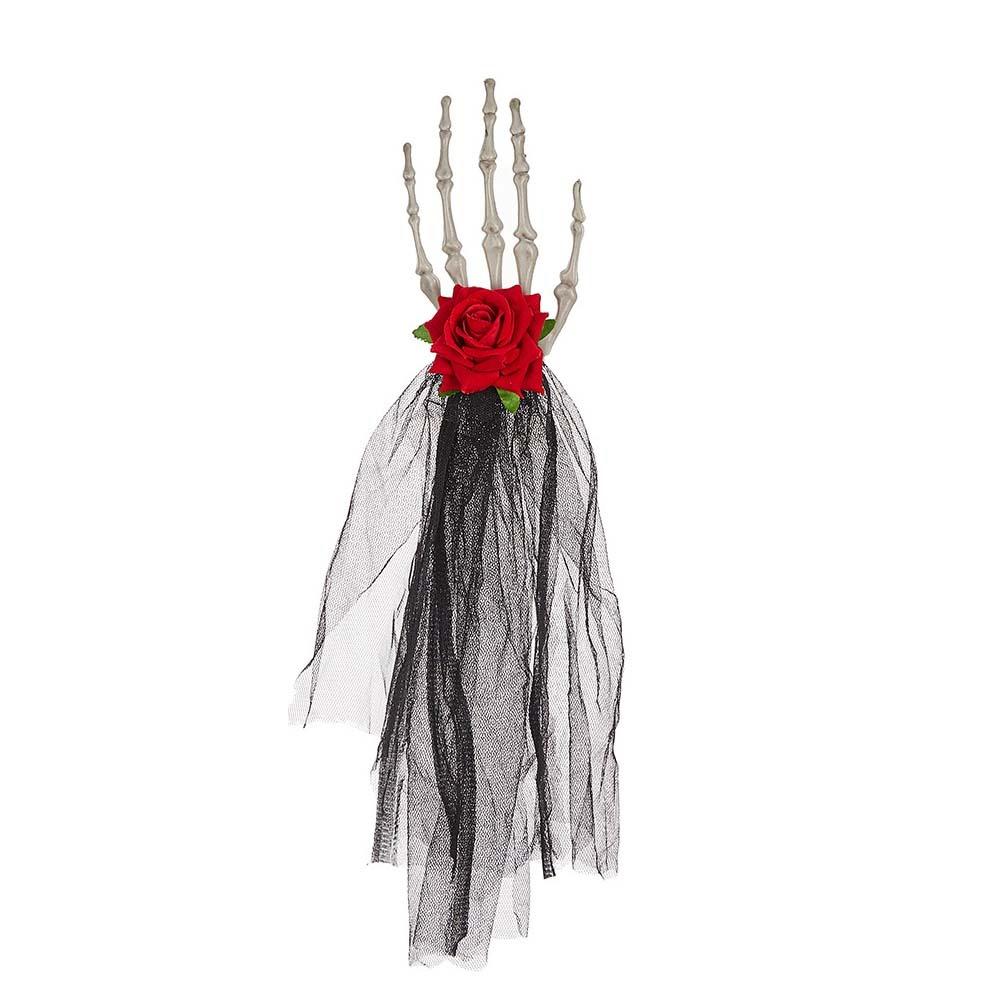 Punk Style Halloween Head Buckle Simulation Hairbands Cosplay Prop Hand Bone Hair Clip  Kids