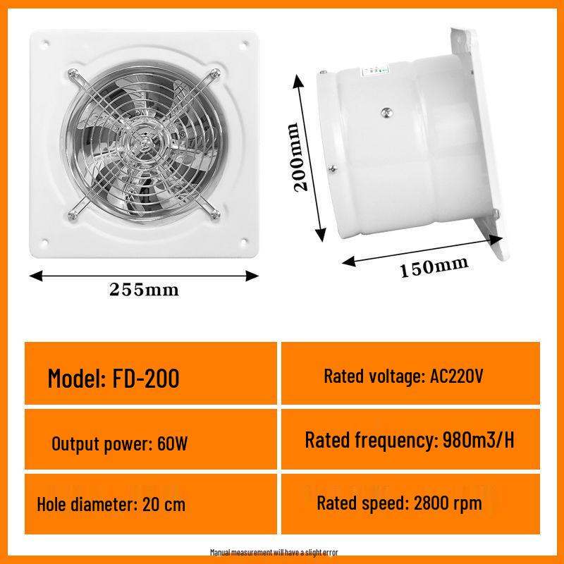 Powerful Silent Kitchen Window Exhaust Fan – Metal Square Oil & Smoke Extractor
