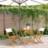 VidaXL 3-piece Bistro Set Cream White Fabric and Solid Wood, Garden Bistro Set, Balcony Set, Set 3281760