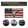 American Flag Longhorn Cow Skull License Plate, 5.9x11.8 Decorative Aluminum Car Tag, Patriotic Front Plate