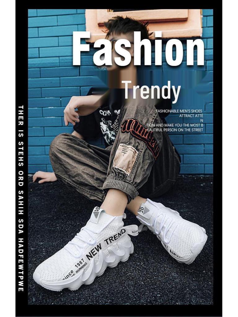 Koreanischer Stil Herren Übergröße Leichte Atmungsaktive Socken-Sneaker - Trendige Lässige Vulkan-Sportschuhe