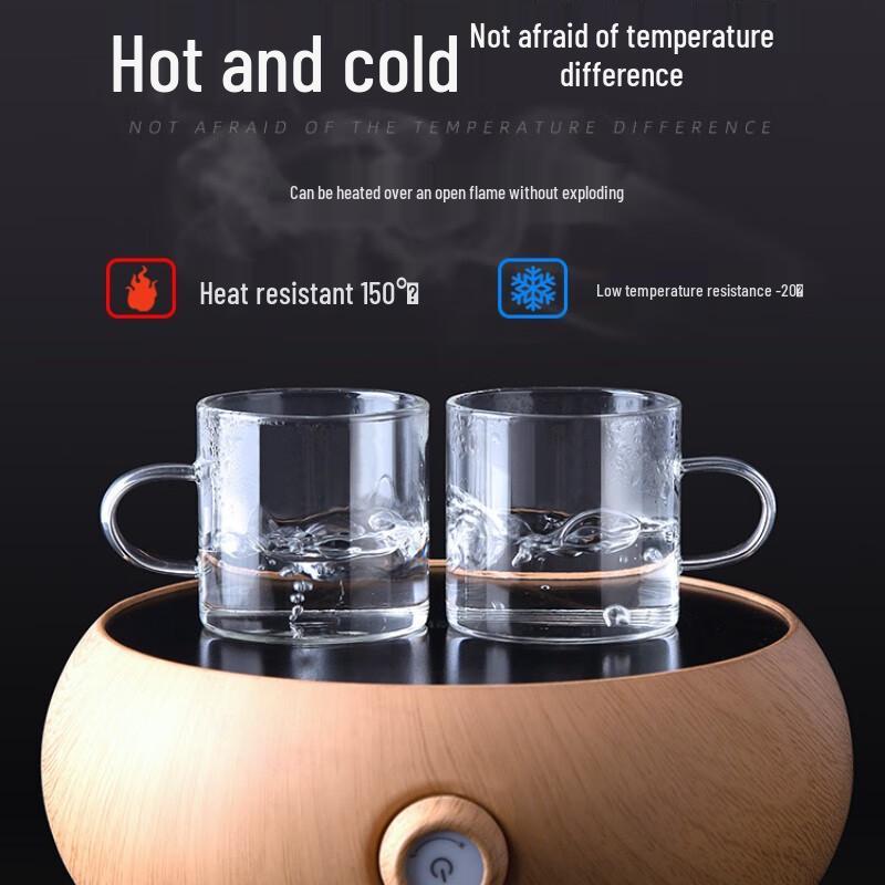 Shangqi 100ml Heat-Resistant Borosilicate Glass Teacups with Handle (Set of 3)