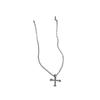 Minimal Stackable Cross Necklace, Light Luxury Long Cold Tone Clavicle Chain