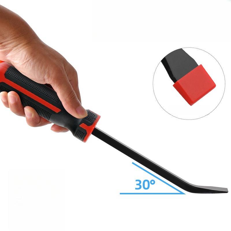 Heavy-Duty Long Tire Spoon Pry Bar With Non-Slip Handle Caps Perfect for Automotive Demolition Nail Pulling & More