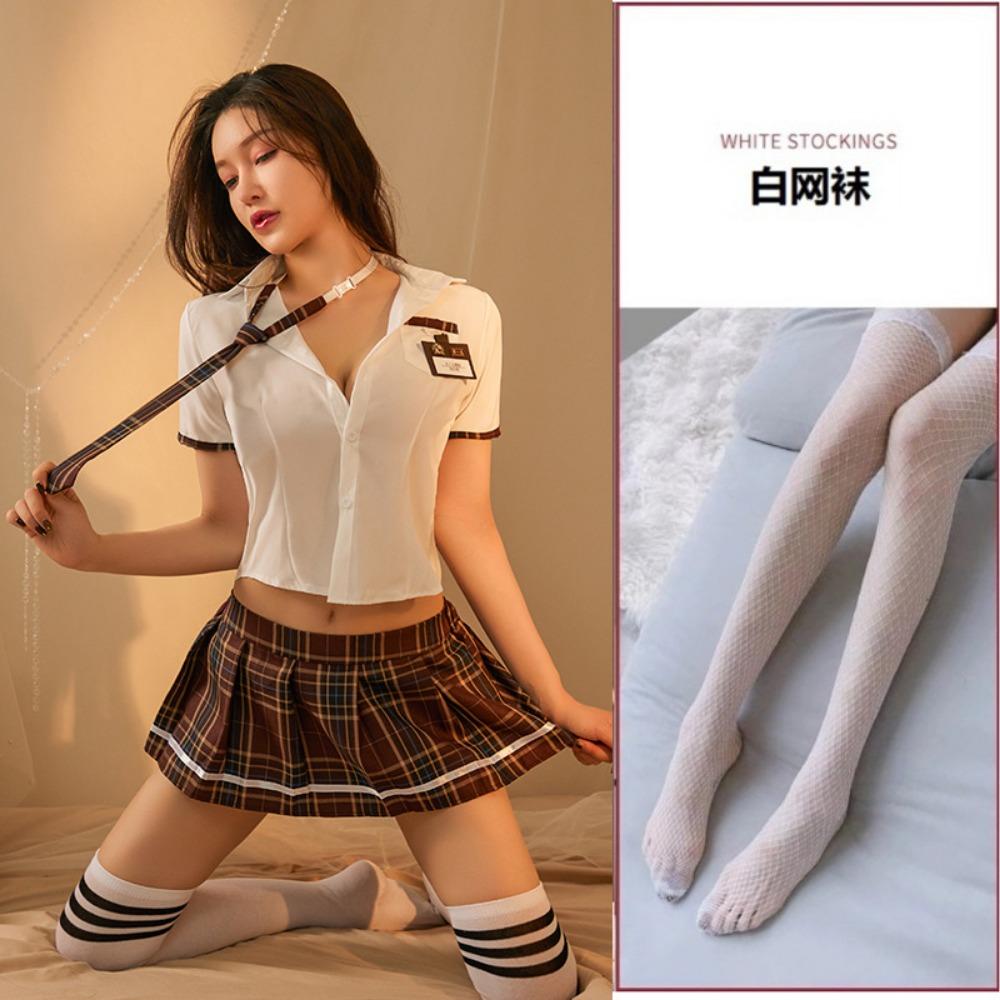 JK Uniform Pure Lust Babes Sexy Suit College Style Waist Shirt Women's Super Short Pleated Skirt Cos Uniform Temptation