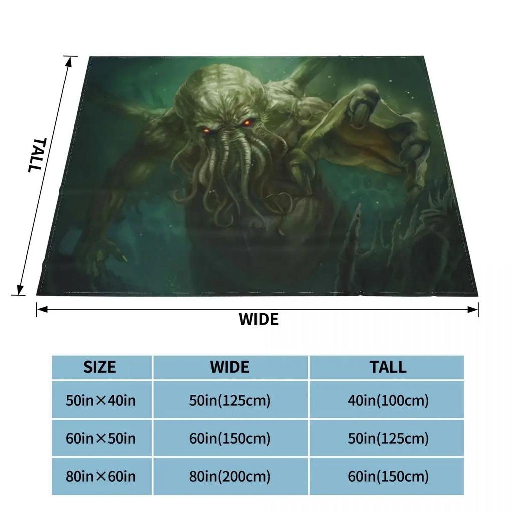 The Rise Of Great Cthulhu Fleece Throw Blankets Octopus Mysticism Blankets for Sofa Travel Super Soft Bed Rug