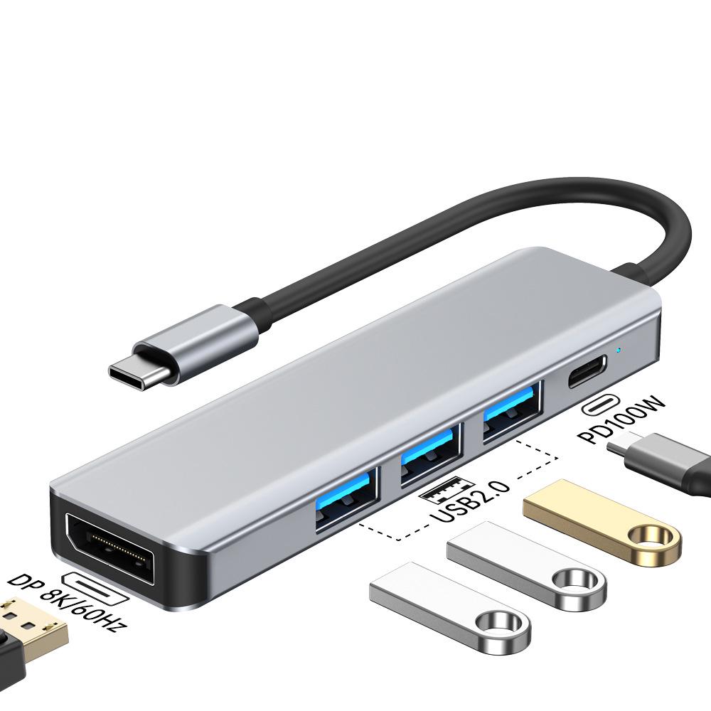USB-C Docking Hub: 4K Screen Casting & One-Key Sleep Expansion Dock