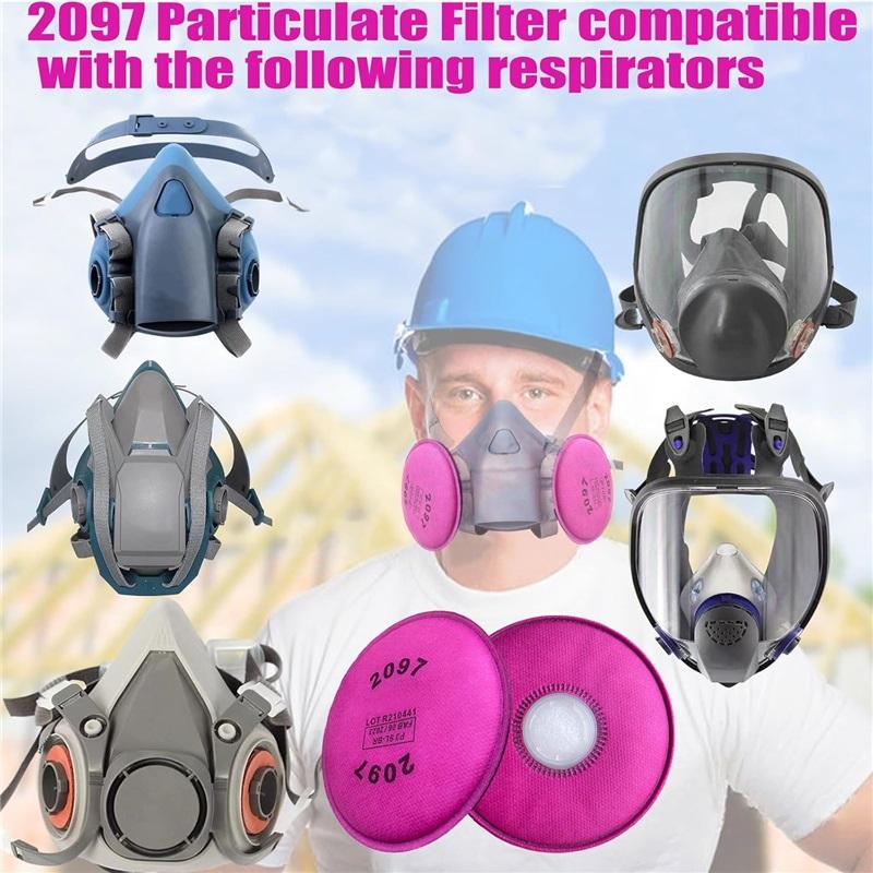 2097 Particulate Filter,Installed On 2097 Filters Retainer,Replacement for 6000 6200 6800 7000 7502 FF-4 Series,Filters Against Dust,Pink