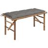 Garden Bench - Bamboo - 118 Cm - Foldable - Waterproof Cushion - 2 Seats