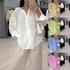 2025 New Women's Casual Long-sleeved V-neck Regular Multi-color Top Shirt