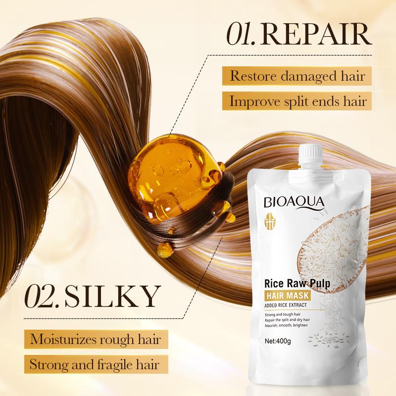 BIOAOUA Smooth Smooth Volume Conditioner Rice Plasma Hair Mask