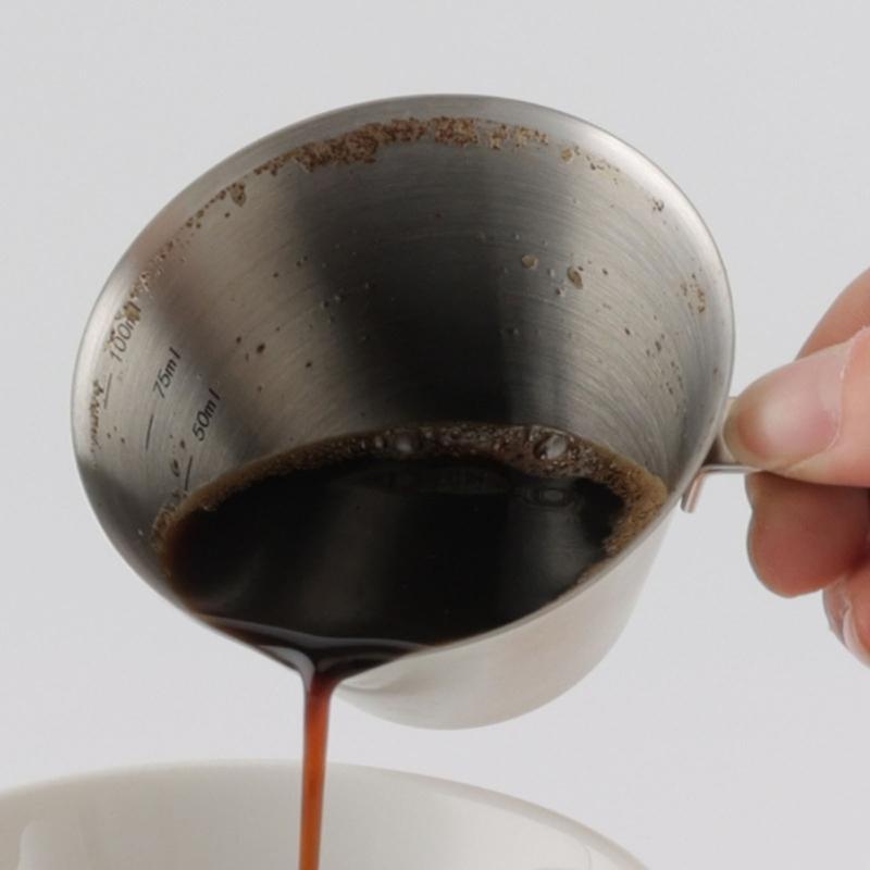 Coffee Measuring Cup With Pour Spout And Clear Measurement Lines Stainless Steel Gadget For Baristas