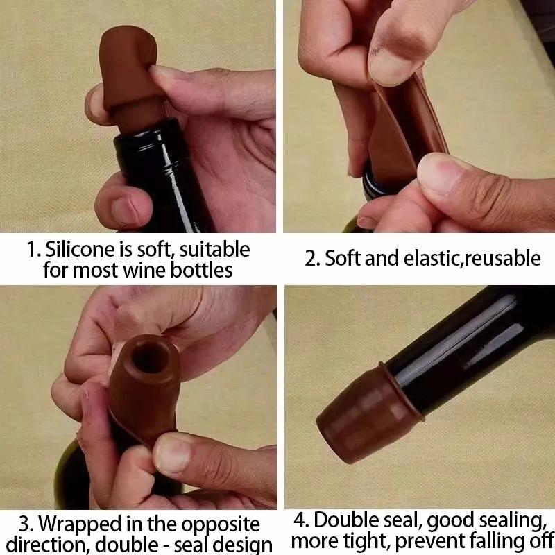 Silicone Wine Stopper Stoppers for Bottles Reusable Champagne Cap Wine Vacuum Stopper Champagne Stopper
