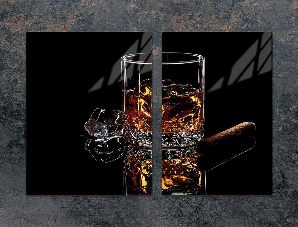 SZKLANA PŁYTA OCHRONNA NA KUCHENKĘ 75x52 WHISKY