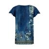 Women's Tunic Tops Elegant Casual Summer Short Sleeve Shirts Floral Loose Pleated Bohemian Tops