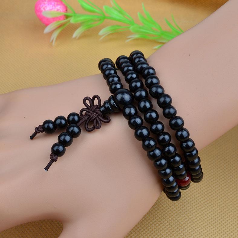 108-Bead Red Sandalwood Buddhist Bracelet and Car Pendant for Safety and Fortune