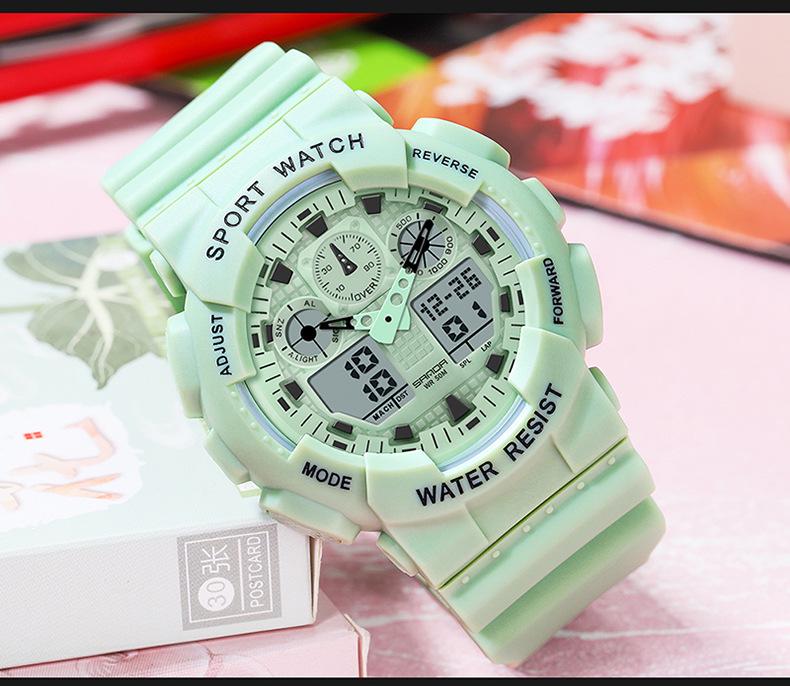Sanda Personalized Multifunctional Outdoor Sports Watch for Men and Women - Luminous, Waterproof, Dual Display Digital Wristwatch.