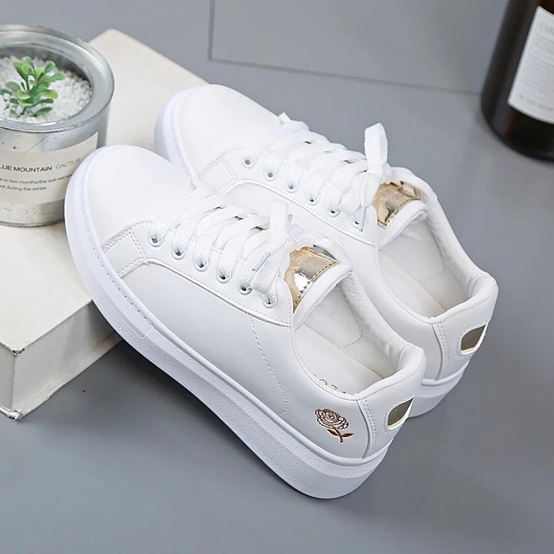 Spring and Summer New Women's Shoes Leather Ventilated Sports Style Casual Shoes Board Shoes Small White Shoes INS Low Top