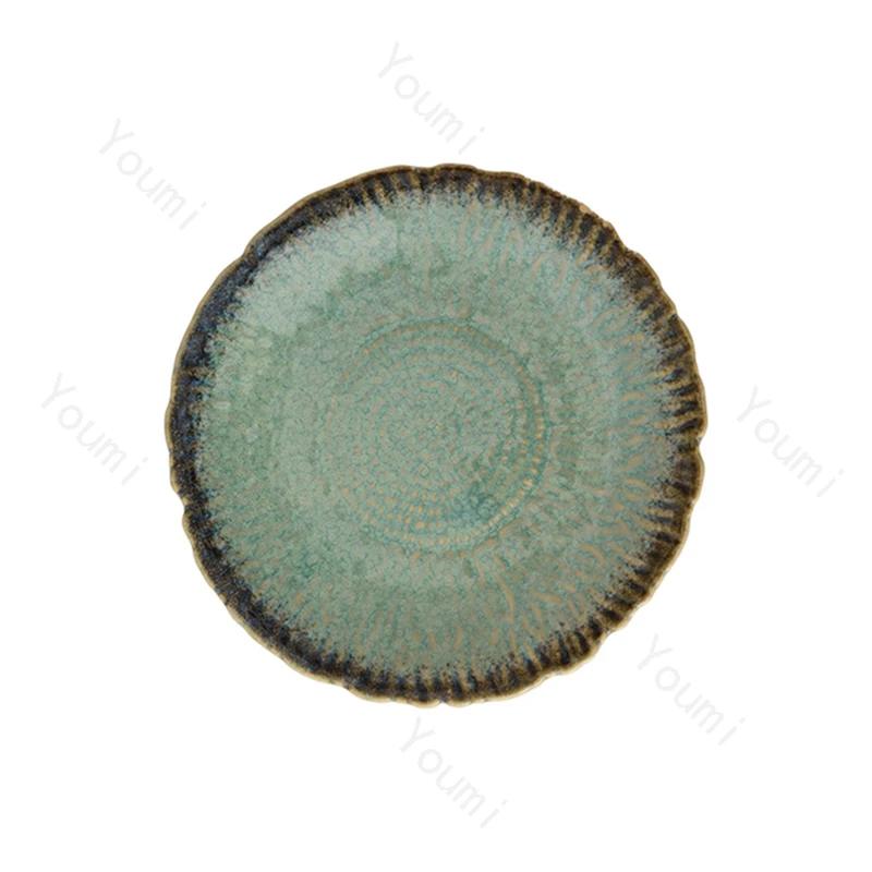Creative Retro Irregular Ceramic Plates Light Luxury Restaurant Steak Salad Plate Exquisite Delicious Dishes Household Tableware