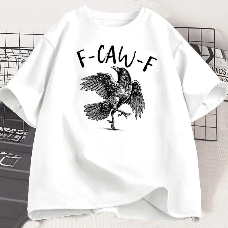 Lustiges Krähen T-Shirt Schwarzer Rabe Liebhaber T-Shirt Gothic Kurzarm Tee Mode Grafik T-Shirts Oberteile Damenbekleidung Streetwear Y2K