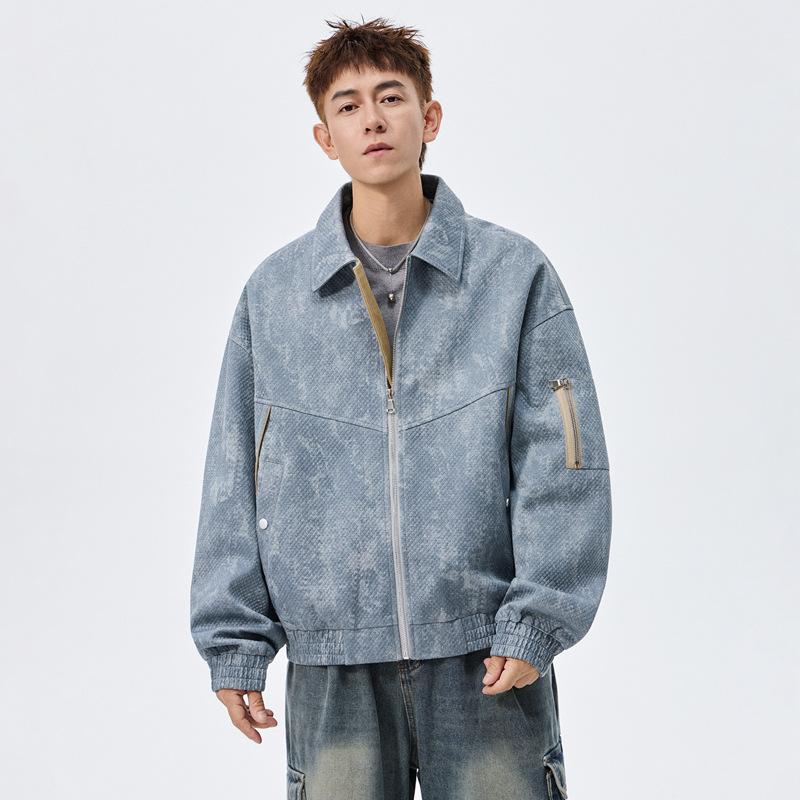 

Jacquard Jacket Men s Lapel Autumn and Winter New Men s Youth American Luxury Fashion Casual Coat Jacket 8XL синий