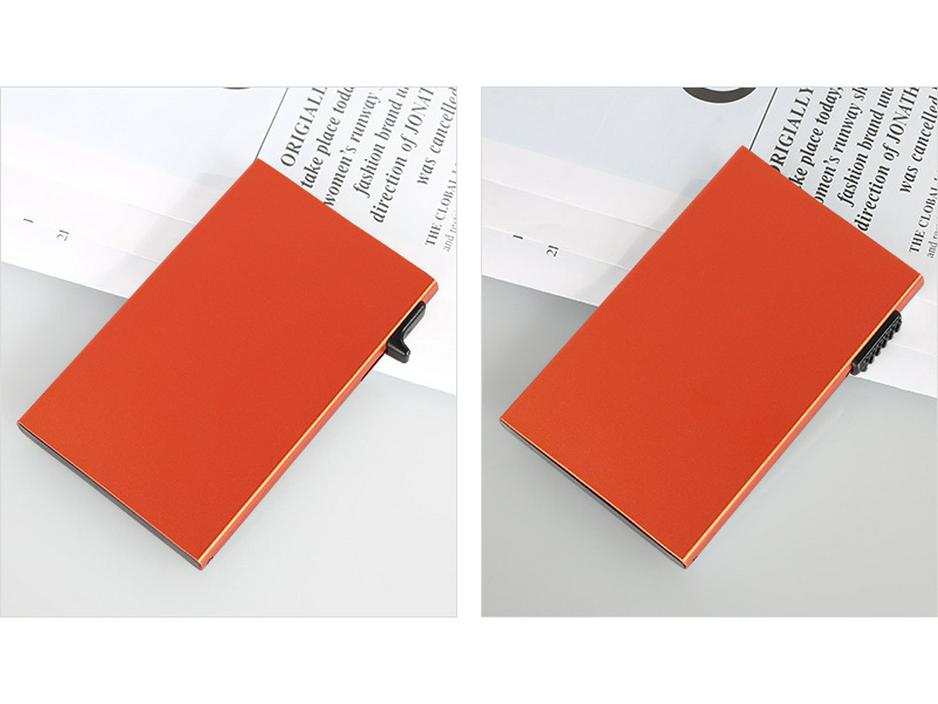 Ultra-Thin Anti-Theft Aluminum Card Holder with Automatic Pop-Up Mechanism