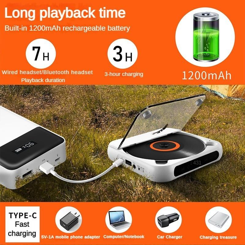 Bluetooth CD Player Lightweight Walkman English Listening Mini Player Home Speaker Learning Machine