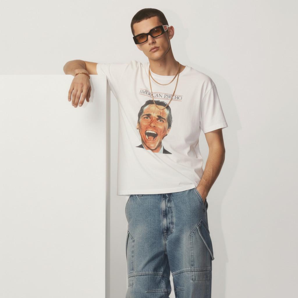 

Classic Movie Poster Portrait Print T-shirt Short Sleeve American Retro Style Summer Edition S разноцветный
